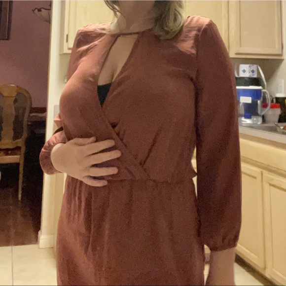 Brand New Forever 21 Large rose/coral/tan dress. - Picture 7 of 8
